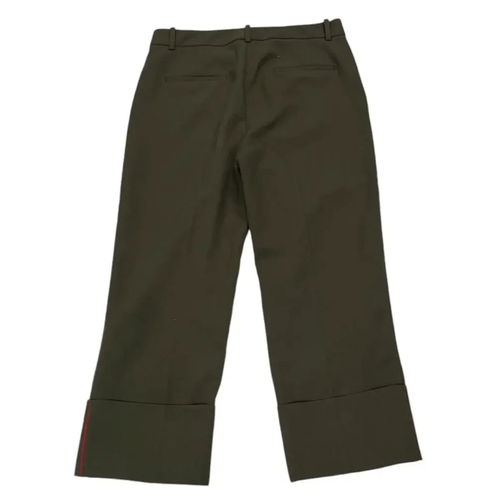 Zara Basic Office Career Business Casual Cuffed Wide Leg Pants Pockets Size S